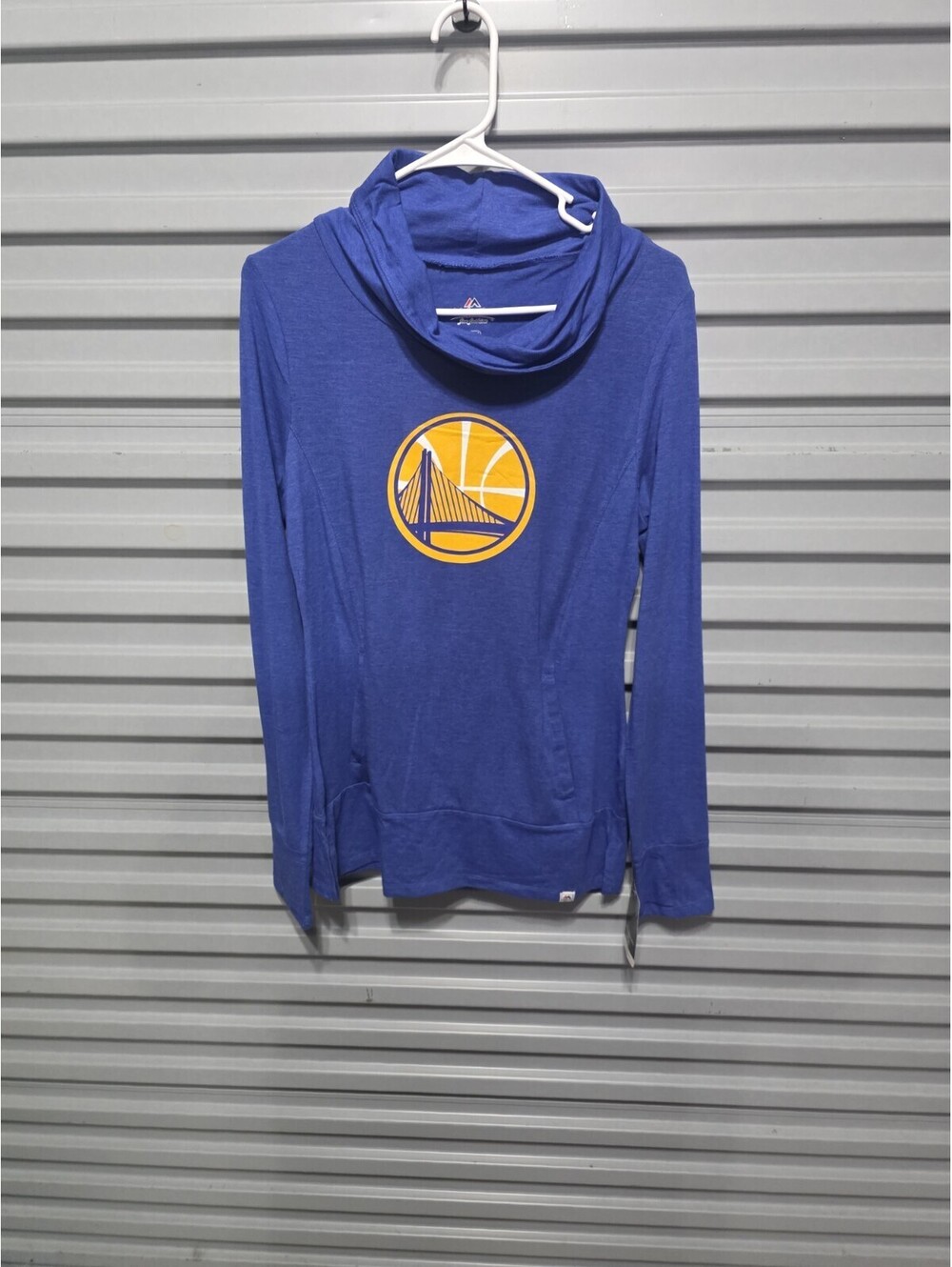 Golden State Warriors Logo Women’s Blue Pullover Cowl Neck Longsleeve Medium